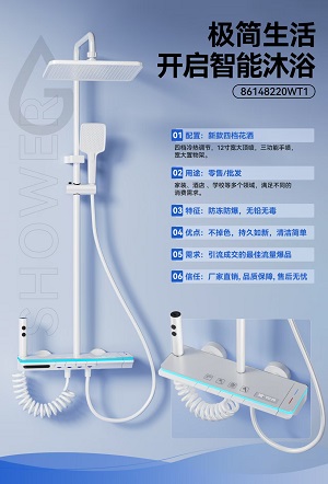 雅白太空铝花洒套装 