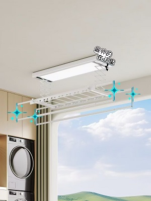 电动超薄隐形晾衣架 白色